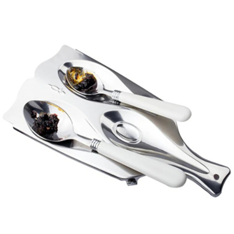 

Stainless Steel Spoon Rest Cover Lid Rest Stand Spoon Holder Cooking Tool Home Kitchen Utensil Spatula Holder Kitchen Tool