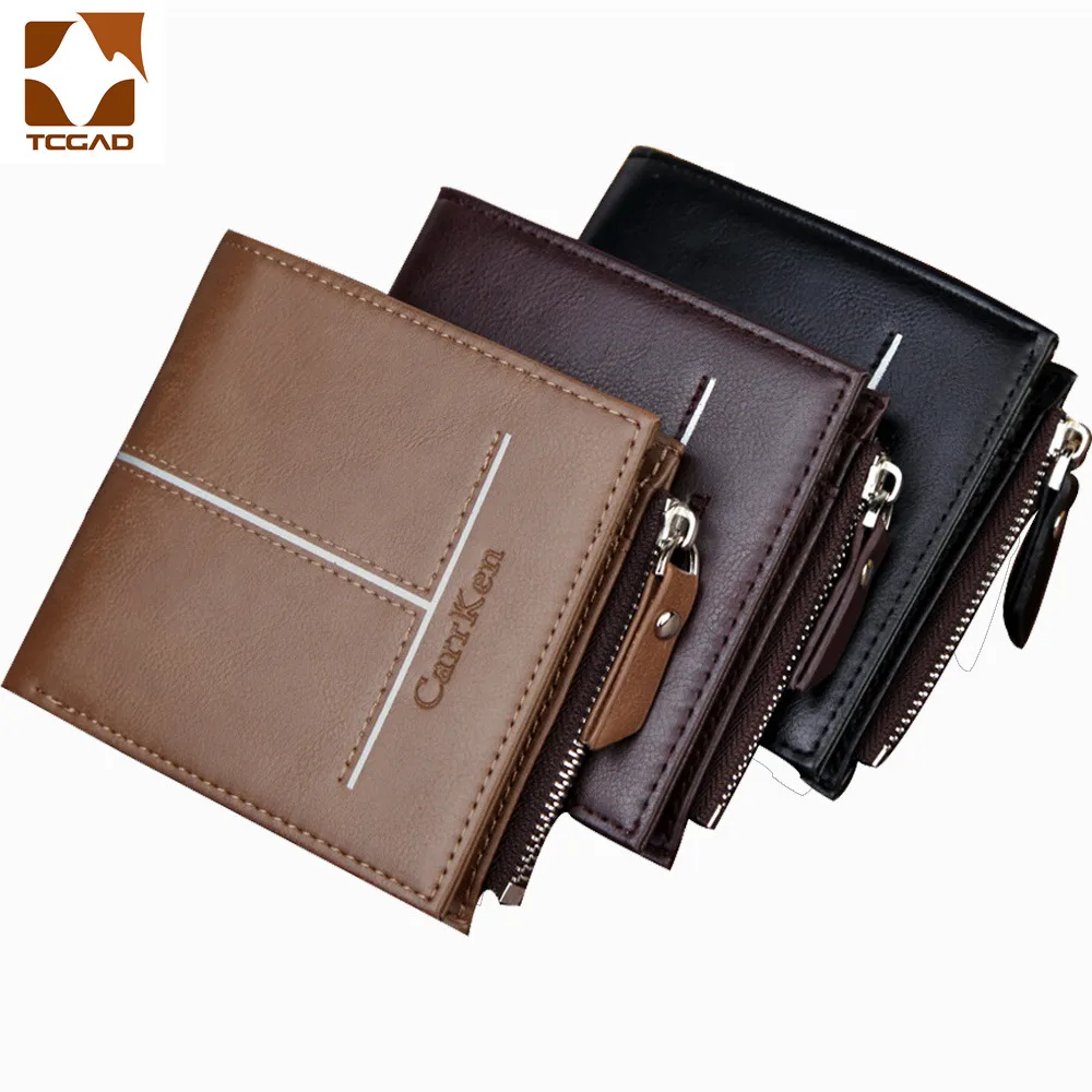 

Wallet Men's Luxury Short carteira purse Business ID Card Package PU retro Simple Cross Section Multi-card cuzdan men wallets