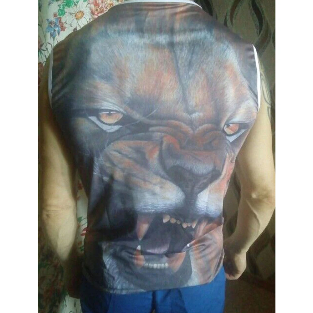 FORUDESIGNS Keren Hewan Singa Kuda Dicetak T Shirt Untuk Pria 3D