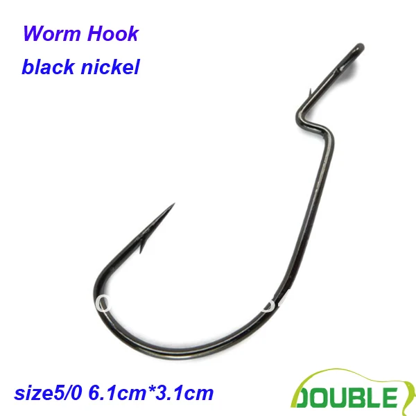 Size 4/0*100pcs black nickel Worm fishing hook worm hook fishing hook