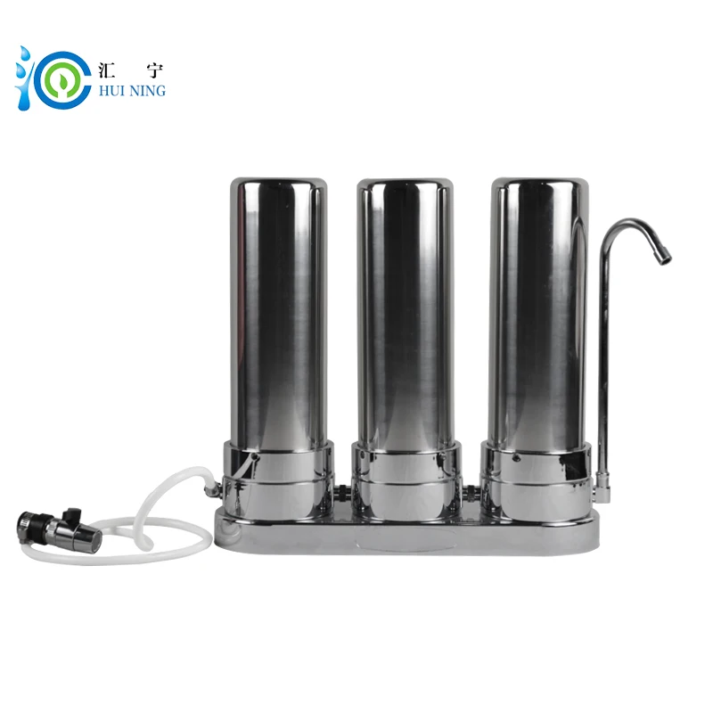 

3 Stage Stainless Steel Water Purifier With Electricity PP Filter CTO UDF Water Filter for kitchen faucet