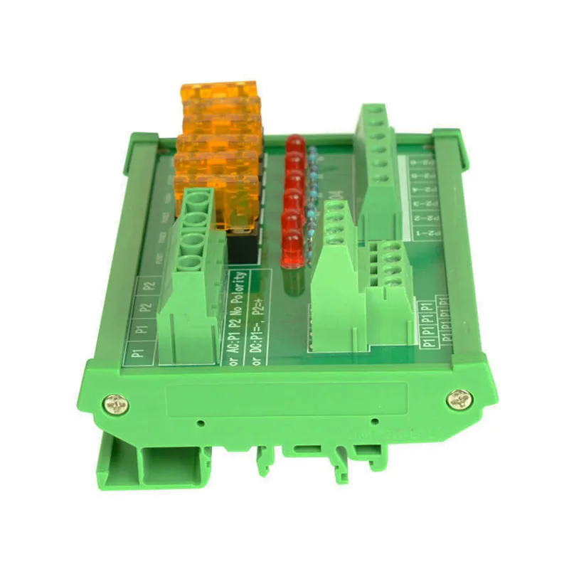 Din-рейку 6 позиции распределения питания предохранитель Модуль платы, для AC/DC 5~ 32 В