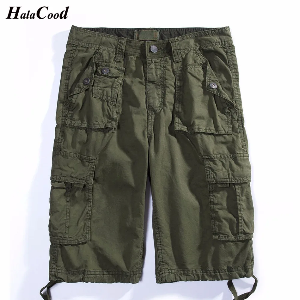 Летняя мода Safari сексуальный плюс Размеры хлопок Повседневное шорты-карго Для мужчин брюки в стиле милитари работать с несколькими карманы мужской короткие