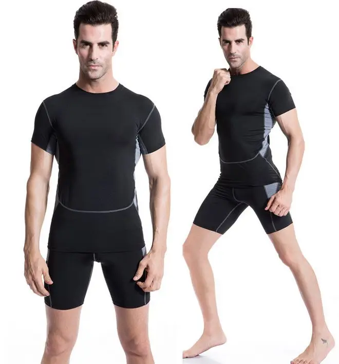 

Men's Compression Tights T Shirt Bicycle Fitness tees Short Sleeve Moisture Wicking Quick-drying T-shirt