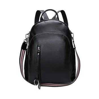 

9070 New Fashion Genuine Leather Backpack Double Shoulder Bag Top Layer Cowhide Leather Bags Women Backpack