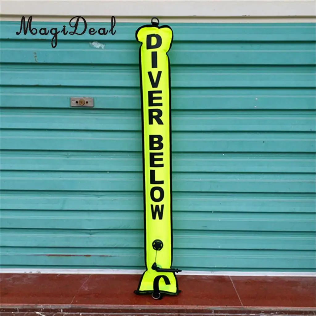 MagiDeal High Visibility Dive Safety Sausage SMB Surface Marker Buoy & Dive Reel, Whistle for Underwater Scuba Diving Snorkeling