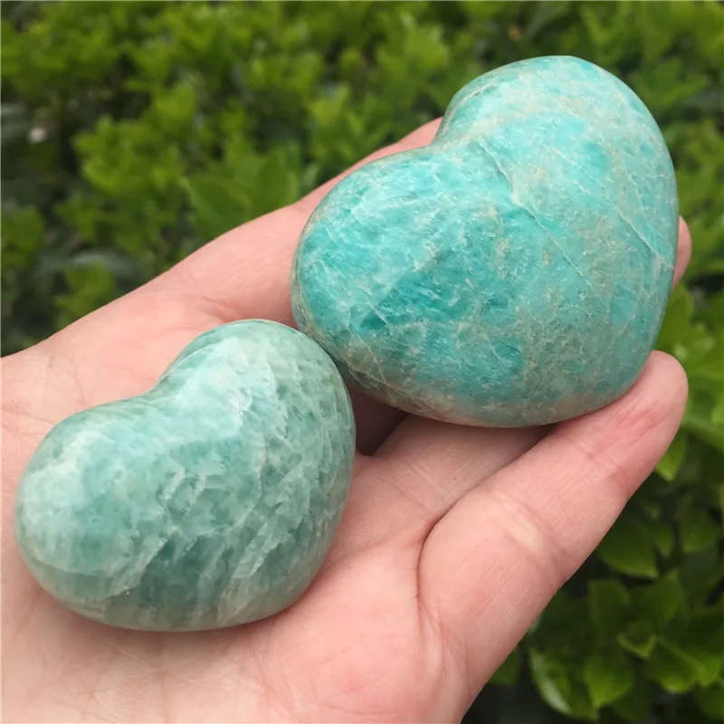1pcs Beautiful Natural Amazonite Crystal Heart Polished Gemstone Meditation Healing Energy Mineral As Gift | Дом и сад
