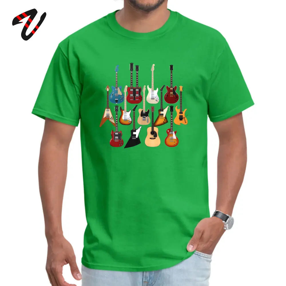 Company Too Many Guitars Funny Tshirts Round Collar Cotton Men Tees Short Sleeve ostern Day Funny Tops Shirt Free Shipping Too Many Guitars 26085 green