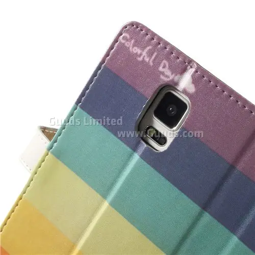 Rainbow Leather Flip Cover for Samsung Galaxy Note 4 N910