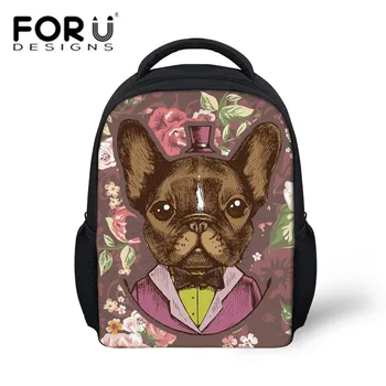 

FORUDESIGNS Girls Small Kindergarten School Bags for Kids Chihuahua Printing Preppy Schoolbag Children Kawaii Bookbag Softback