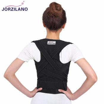 JORZILANO Adjustable Shoulder Bandage Back Belt Posture Corrector Back Support Brace Posture Belt Back Brace Health Care Adult