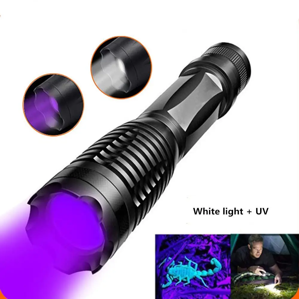 

TPFOCUS LED T6 Double Light Source Remote Strong Light UV Flashlight