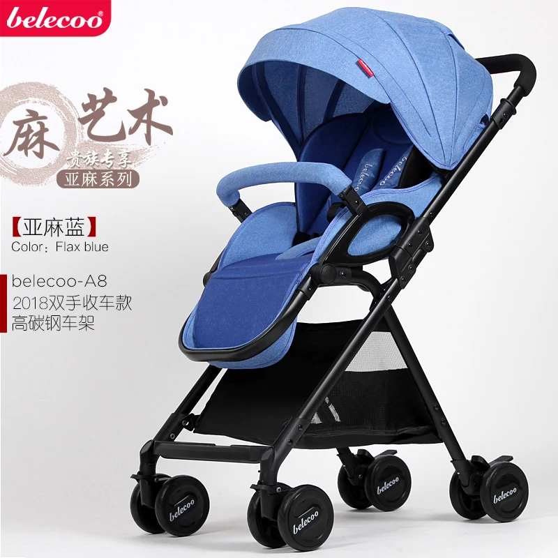 Belecoo, детская коляска, легкая, может лежать, демпфирующий зонтик, автомобиль, высокий пейзаж, складная, BB ручная - Цвет: Красный