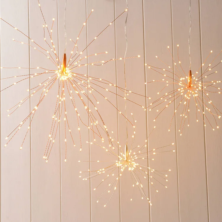 

DIY Fireworks LED Fairy String Light Foldable Battery Powered Remote Control Garland for Outdoor Christmas Decoration