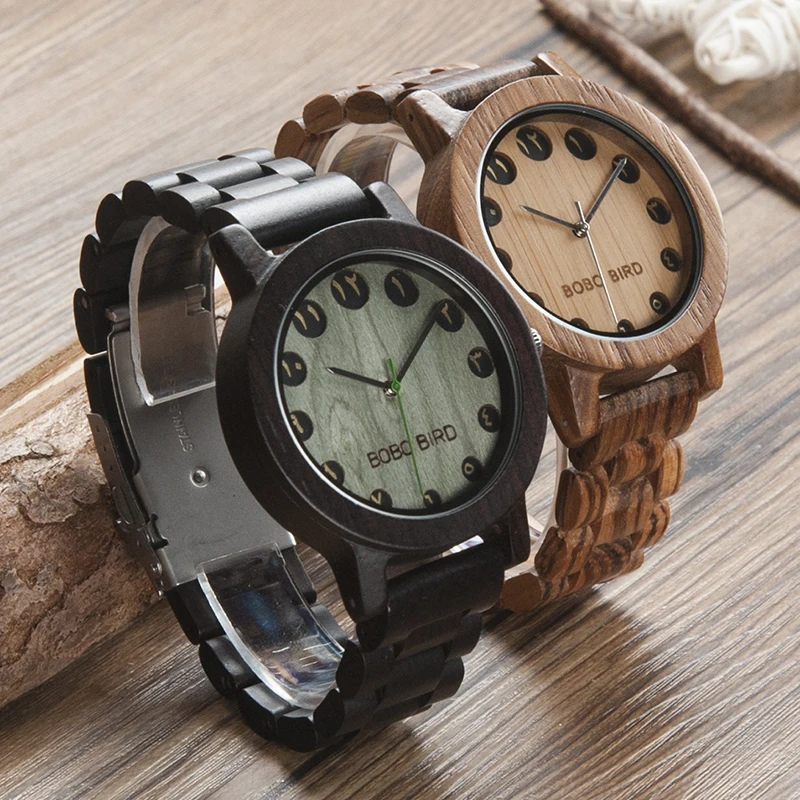 BOBO BIRD 2017 New Arrival V-N24/N25 Mens Luxury Classic Watches High Quality Quartz Wristwatch with Wood Band Clock Relogio