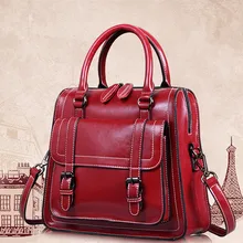 Las mujeres de Alta Calidad Bolsos de Cuero Genuino de la Vaca de La Vendimia Nueva Hembra Hombro de La Manera Bolsos Crossbody Marca Chica Tote Bolsa sac