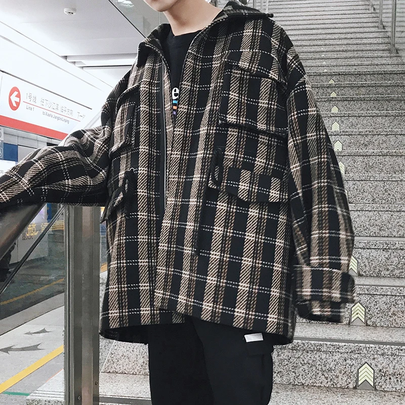 2018 Spring Loose Size Korean Style Plaid Jacket Coat Men's Student Youth Thicken Lapel Hip-hop Jacket Free Shipping 2018 Spring Loose Size Korean Style Plaid Jacket Coat Men's Student Youth Thicken Lapel Hip-hop Jacket Free Shipping