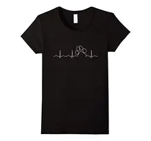 Pawprint Heartbeat Shirt, Funny Cute Rescue Dog Kitten Gift 2017 Summer Style Women T Shirt Sleeve Shirts 100% Cotton Top Tees