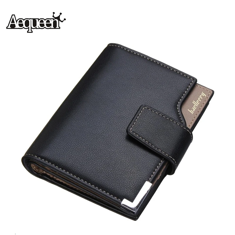 Fashion Men PU Leather Short Wallets Solid 3 Fold Male Purse ID Card Credit Cards Holder Coin Purses Man Wallets Pouch Button