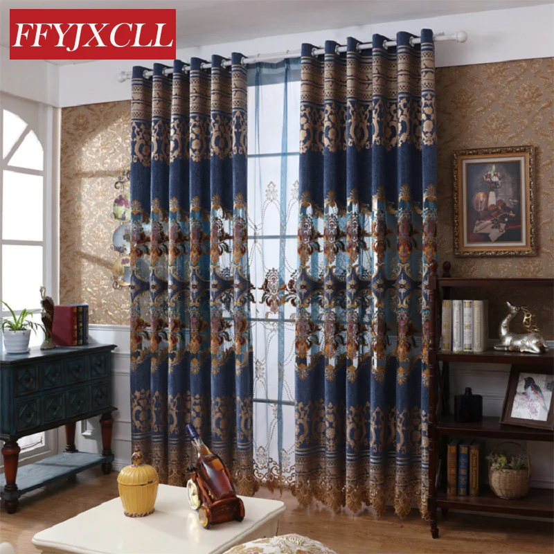 

Luxury Home Decor Europe Curtains for Living Room Bedroom Window Curtains Embroidered Tulle Drapes Balcony Decoration