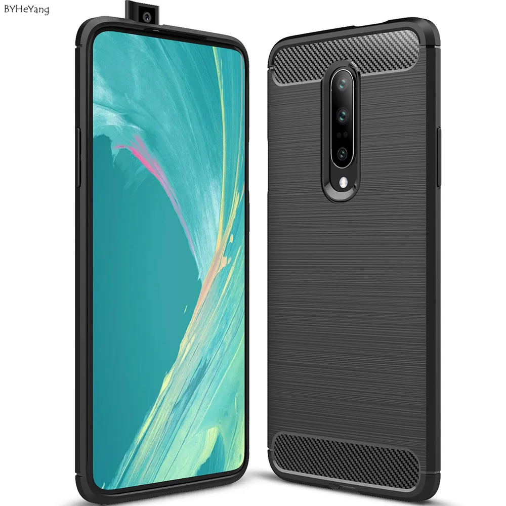 ل واحد زائد 7 برو حالة لينة حالة السيليكون غطاء من البولي يوريثان الحراري الكربون الألياف حالة على ل OnePlus 7Pro OnePlus7 برو حالة الهاتف المحمول عودة ...