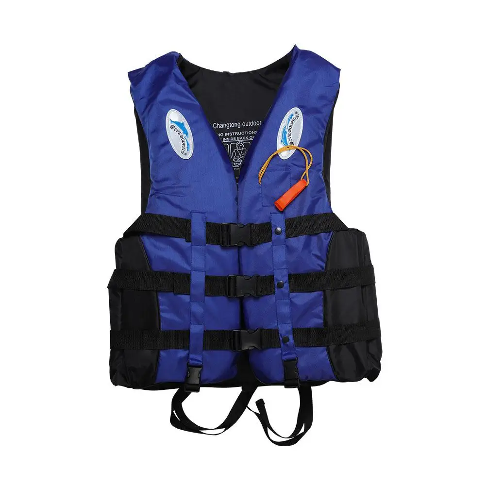 Взрослый взрослый спасательный жилет для плавания на лодках жилет+ свисток синий - Цвет: blue