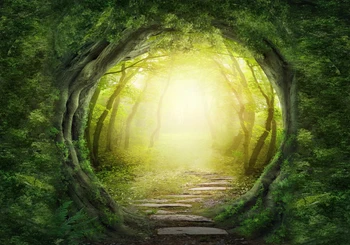 

Photography Backdrop Tree Green Screen Chromakey Garden Forest Scenery Backgrounds For Photo Studio Pastel Color Digital Printed