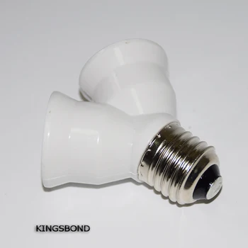 

10pcst portable E27 led to two E27 lamp light bulb adapter holder converter E27 to double E27 led socket