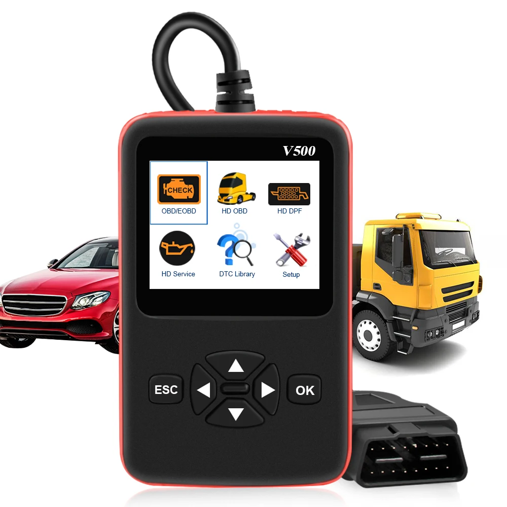 Автомобильный сканер obd V500 портативный диагностический для автомобилей и