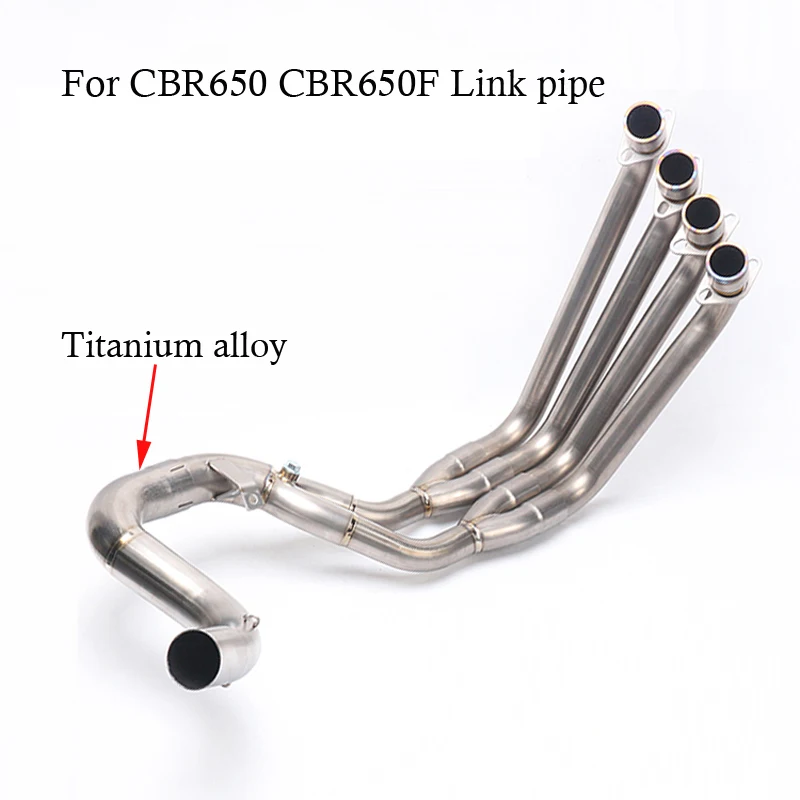 

Titanium Alloy Motorcycle Muffler Connection Front Link Pipe Slip on For Honda CB650 CB650F