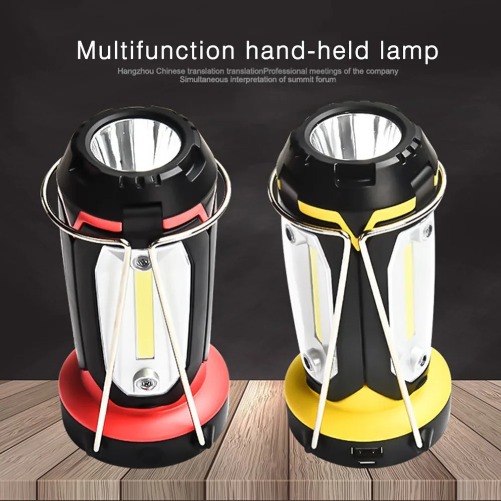 

2018 Portable And Mini Outdoor Hand-held or Hanging USB Rechargeable LED Camping Lantern Solar Flashlight Emergency Lantern