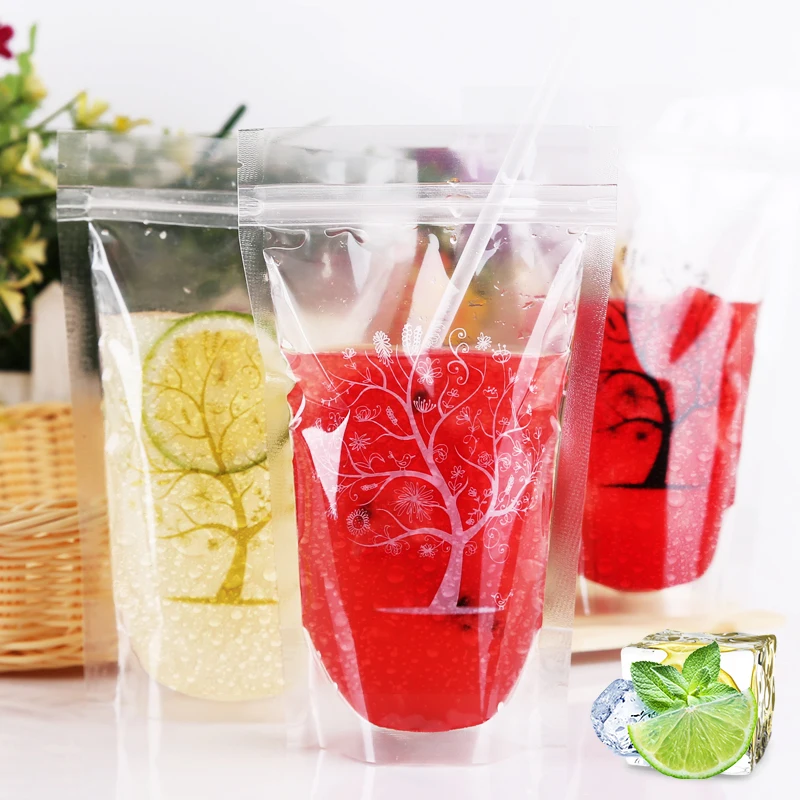 Liquid Drinks Packaging Heat Seal Bags Zip Lock Plastic Ziplock Self Reclosable Zipper
