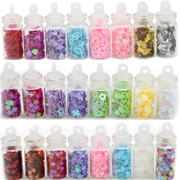 

Lucia crafts 1set/lot(8 bottles)Glitter Powder Heart/Star Nail Art Sequins Tip Rhinestone Manicure Nail Sticker Set D0909
