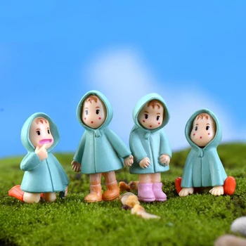 

5pcs/set Random Miniature Figurines Girl Totoro Mini Fairy Garden Ornaments Cartoon People Resin Crafts Terrarium Ornaments E356