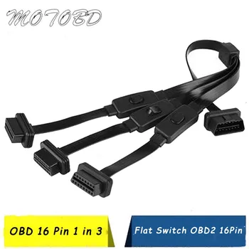

ELM327 Cable To obd 16 Pin Thin OBD2 OBD OBDII Auto Car Extension Cable With Switch Type Adapter Connector