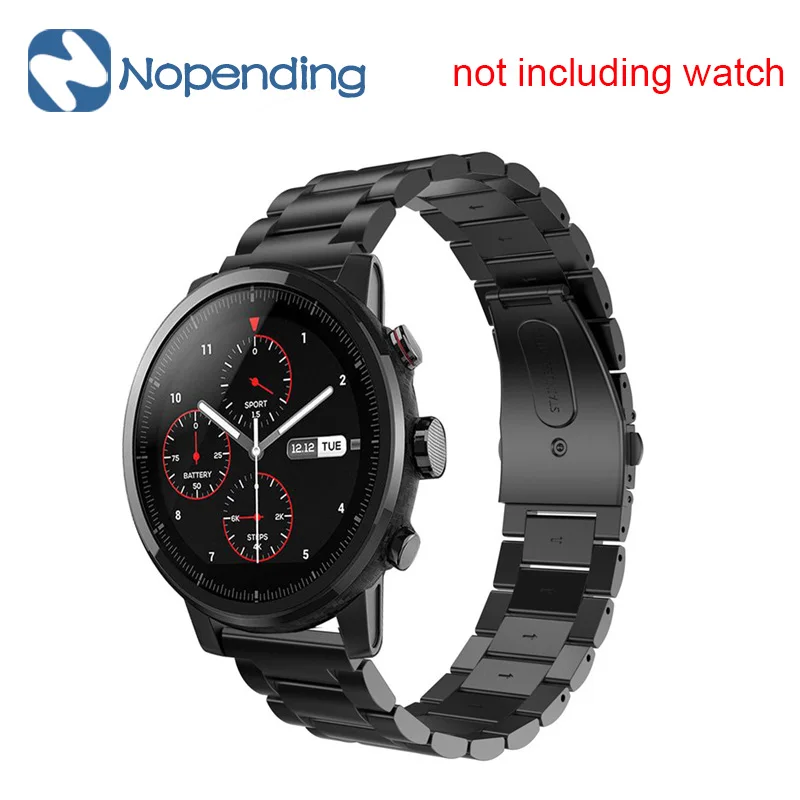 22 мм Универсальные Сменные силиконовые часы браслет ремешок 20 мм двухцветные круглые отверстия для Xiaomi Huami Amazfit часы Stratos 2 - Цвет: black metal