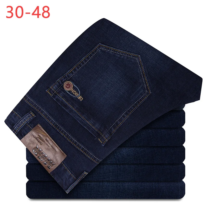 

2019 Summer Big Size 30-48 Denim Jeans Men Baggy Pants Male Jogger Pants Classic Plus Trousers Business Casual Overalls CQY07