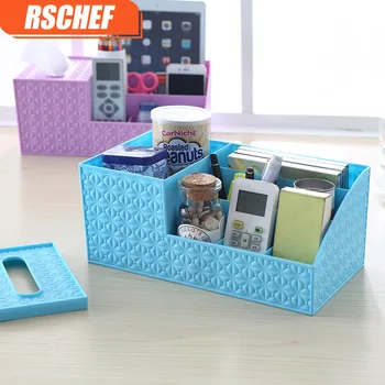 

Large cosmetic storage box plastic desktop storage tissue box living room remote control debris classification box