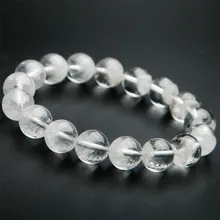 13 мм белый натуральный Phantom кварцевый круглый шарик стрейч браслет