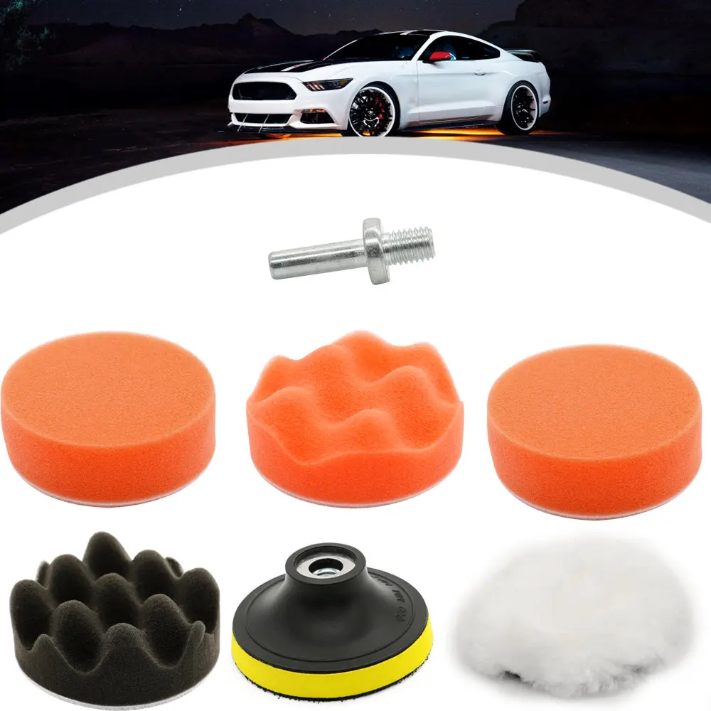 2016 New 7pcs 3 inch Car Glass Polishing Buffing Pad Kit For Auto Car