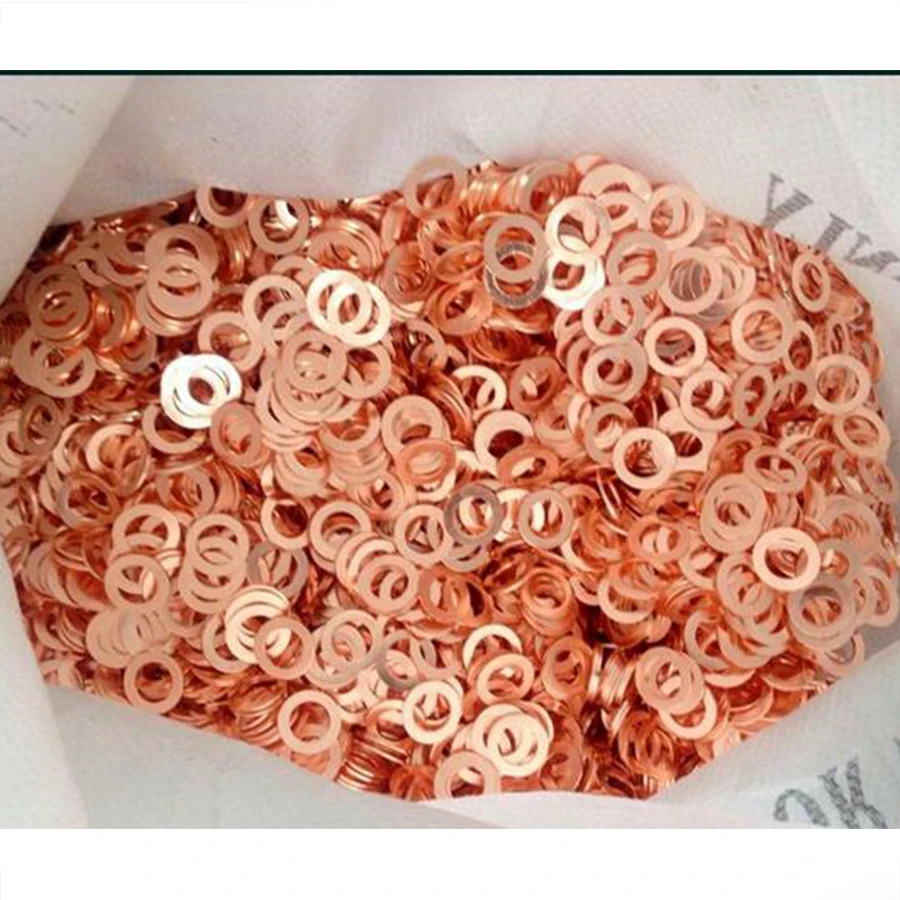 12 Size 300Pcs Solid Copper Crush Washers Seal Flat Ring Gasket Kit 400pcs copper washer sealing solid gasket sump plug oil washer for boat crush flat seal ring tool hardware accessories