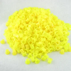 Small Size Yellow Plastic Tattoo Ink Cap Cups Supply Size 12X8X9 mm 100PCS