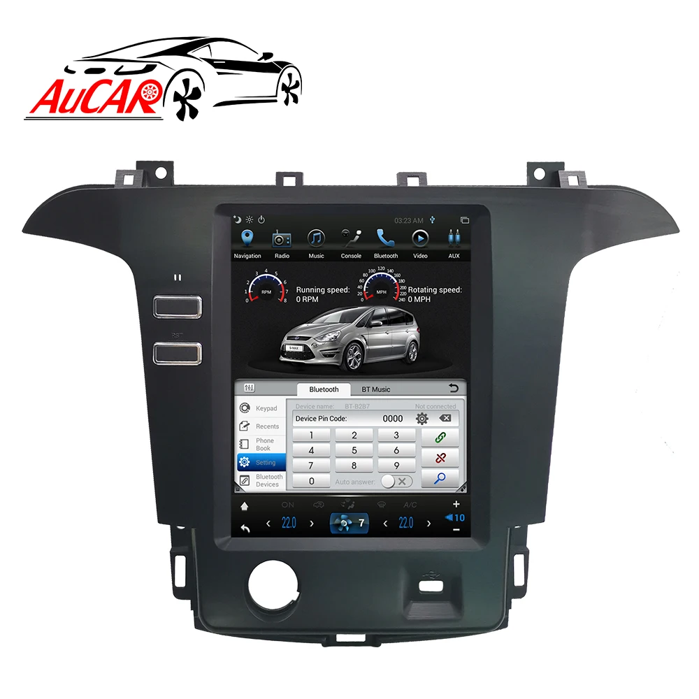 Sale Tesla car autoradio for Ford S max S-Max Galaxy 2007-2015 audio multimedia player GPS System Bluetooth WIFI Vertical Stereo IPS 2