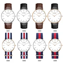 Classique Nylon rayures Montres 2016 OTEX Marque De Luxe Simple Super mince Montre À Quartz hommes Femmes Amateurs Occasionnels Qualité Wristwatche