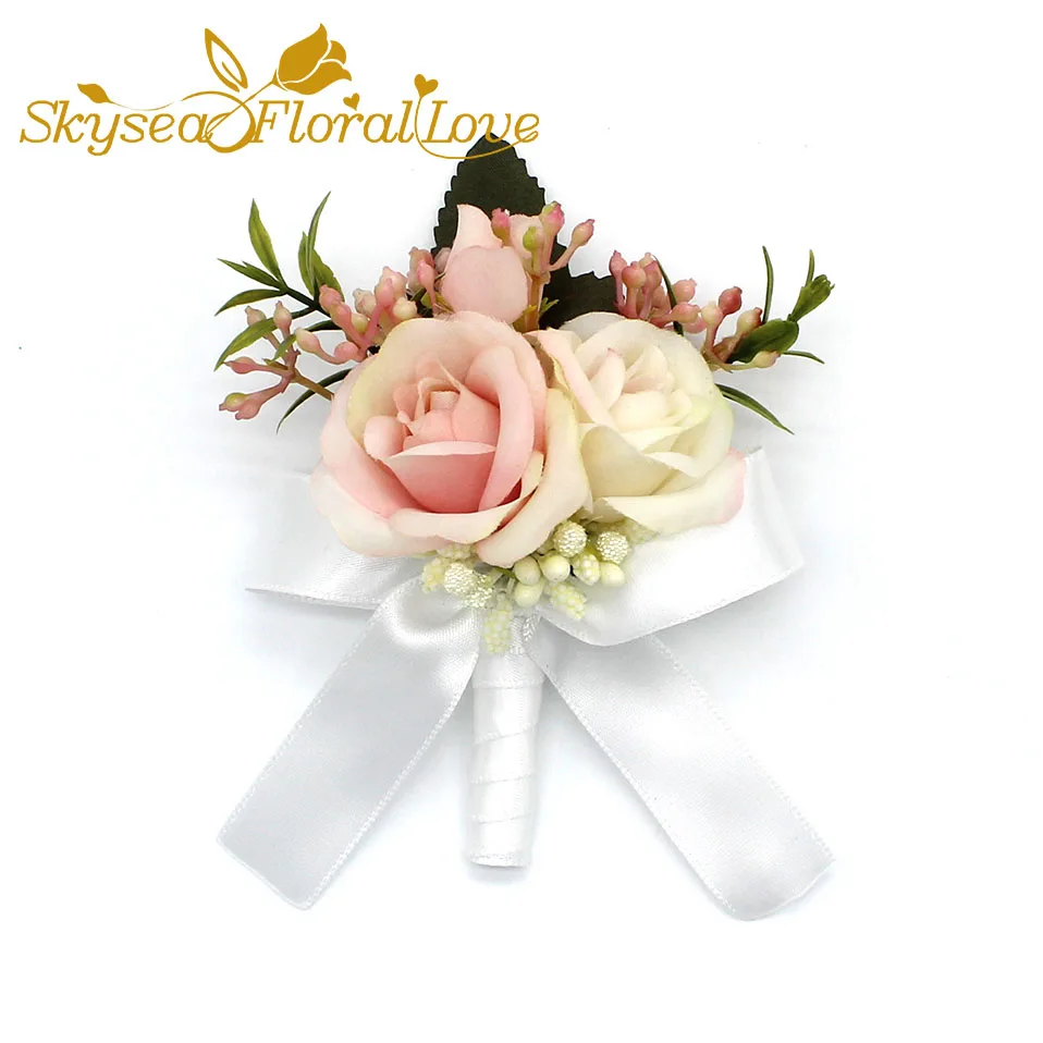 Свадебные корсажи и брошь-бутоньерка новые корсажи на запястье жениха невесты свадебные цветы
