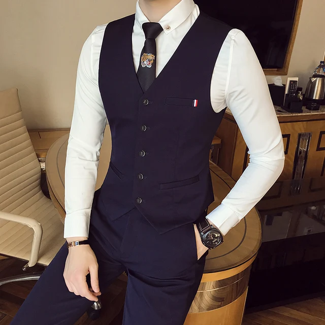 2018 spring men's casual large size Blazer vests men , High quality