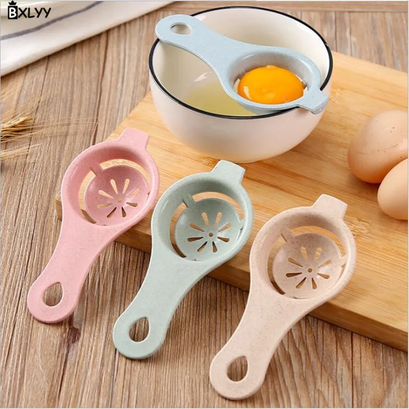 

BXLYY 2pc Wheat Straw Egg White Separator Kitchen Gadget Egg Yolk Filter Baking Accessories Home Decoration Baking Bakeware.8z