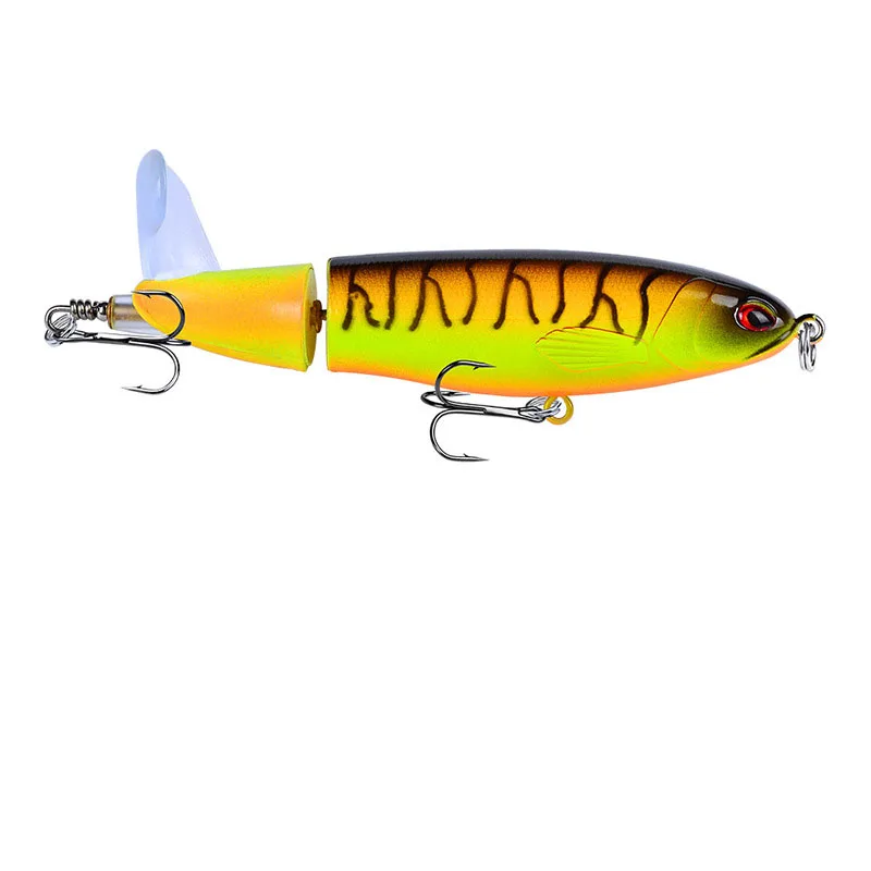6 1 шт. новое качество 10 см 15 г Whopper Plopper Topwater плавающая приманка для рыбалки искусственная жесткая Поппер приманка мягкий вращающийся хвост 8 цветов - Цвет: 6
