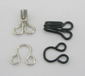

HK002 Garment Hooks 25 sets black+25 sets silver Metal hooks for clothes garment accessories
