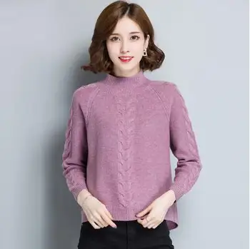 

2020 Sweater female short design pullover loose plus size turtleneck sweater cashmere sweater thickening basic